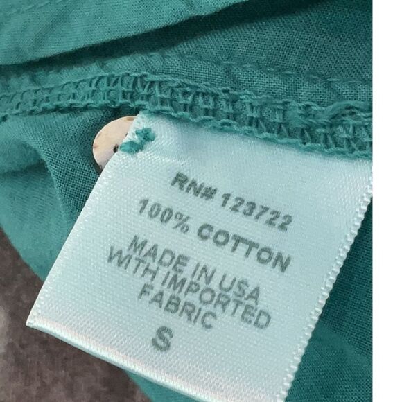 Xirena Blue Teal 100% Cotton Long Sleeve Beau Button Down Shirt Lightweight S - Picture 8 of 11